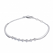 14K White Gold Bracelet with 28 Round-Cut Lab-Created Diamonds 0.572 CT.TW