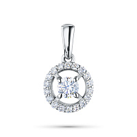 14K White Gold Pendant with 19 Round-Cut Lab-Created Diamonds 0.538 CT.TW - изображение 1