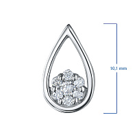 Sterling Silver Pendant with 7 Round-Cut Lab-Created Diamonds 0.071 CT.TW - изображение 3