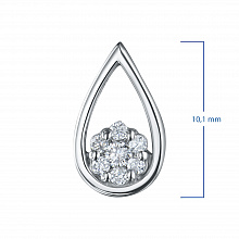 Sterling Silver Pendant with 7 Round-Cut Lab-Created Diamonds 0.071 CT.TW