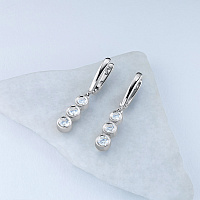 14K White Gold Earrings with 6 Round-Cut Lab-Created Diamonds 1.132 CT.TW - изображение 4