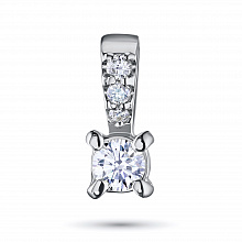 Sterling Silver Pendant with 4 Round-Cut Lab-Created Diamonds 0.166 CT.TW