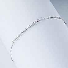 14K White Gold Bracelet with 16 Round-Cut Lab-Created Diamonds 0.195 CT.TW