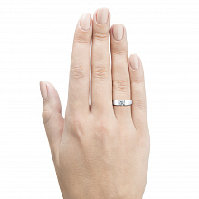 14K White Gold Ring with 1 Round-Cut Lab-Created Diamond 0.728 CT.TW