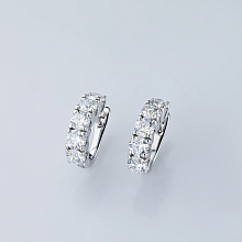 14K White Gold Earrings with 10 Round-Cut Lab-Created Diamonds 1.706 CT.TW