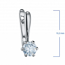 14K White Gold Earrings with 2 Round-Cut Lab-Created Diamonds 1.425 CT.TW