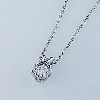 Sterling Silver Pendant with 7 Round-Cut Lab-Created Diamonds 0.107 CT.TW - изображение 4