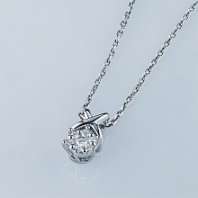 Sterling Silver Pendant with 7 Round-Cut Lab-Created Diamonds 0.103 CT.TW