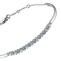 14K White Gold Bracelet with 25 Round-Cut Lab-Created Diamonds 0.878 CT.TW - изображение 2