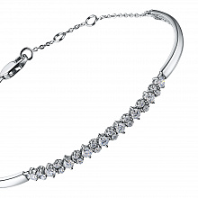 14K White Gold Bracelet with 25 Round-Cut Lab-Created Diamonds 1.088 CT.TW
