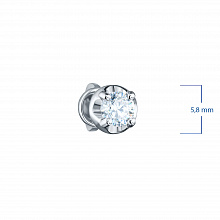 14K White Gold Earring Studs with 2 Round-Cut Lab-Created Diamonds 0.82 CT.TW