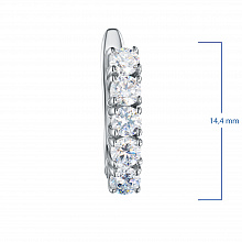14K White Gold Earrings with 10 Round-Cut Lab-Created Diamonds 1.706 CT.TW