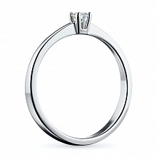 Sterling Silver Ring with 1 Round-Cut Diamond 0.036 CT.TW