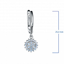 14K White Gold Earrings with 46 Round-Cut Lab-Created Diamonds 0.557 CT.TW