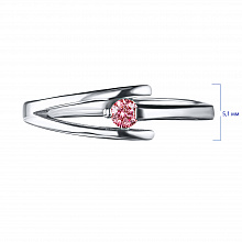 Sterling Silver Ring with 1 Round-Cut Lab-Created Diamond 0.086 CT.TW