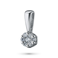 Sterling Silver Pendant with 7 Round-Cut Lab-Created Diamonds 0.088 CT.TW - изображение 1