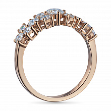 Rose Gold Ring with 13 Round-Cut Lab-Created Diamonds 1.244 CT.TW