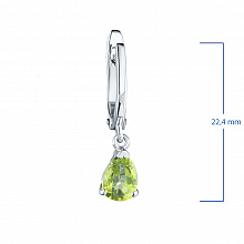 Sterling Silver Earrings with 2 Pear-Cut Chrysolites 1.537 CT.TW