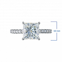 14K White Gold Ring with 13 Round-Cut Lab-Created Diamonds 3.254 CT.TW