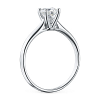 14K White Gold Ring with 1 Round-Cut Lab-Created Diamond 0.579 CT.TW - изображение 3