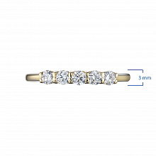 14K Yellow Gold Ring with 5 Round-Cut Lab-Created Diamonds 0.37 CT.TW
