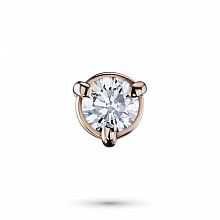 14K Rose Gold Pendant with 1 Round-Cut Lab-Created Diamond 0.495 CT.TW