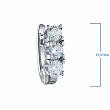 14K White Gold Earrings with 6 Round-Cut Lab-Created Diamonds 1.44 CT.TW