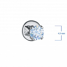 14K White Gold Earring Studs with 2 Round-Cut Lab-Created Diamonds 1.664 CT.TW