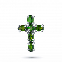 Sterling Silver Pendant with 6 Round-Cut Chromdiopsides 1.284 CT.TW