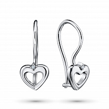 Sterling Silver Earrings with 2 Round-Cut Lab-Created Diamonds 0.016 CT.TW