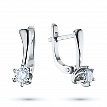 White Gold Earrings with 2 Round-Cut Lab-Created Diamonds 1.07 CT.TW