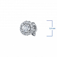White Gold Earring Studs with 26 Round-Cut Diamonds 0.484 CT.TW