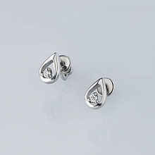 14K White Gold Earring Studs with 2 Round-Cut Lab-Created Diamonds 0.065 CT.TW