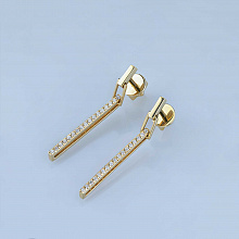 14K Yellow Gold Earring Studs with 34 Round-Cut Lab-Created Diamonds 0.419 CT.TW