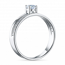 14K White Gold Ring with 21 Round-Cut Lab-Created Diamonds 0.689 CT.TW