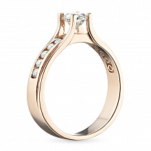 Rose Gold Ring with 14 Round-Cut Lab-Created Diamonds 1.097 CT.TW