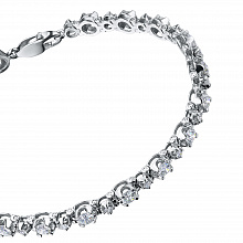 14K White Gold Bracelet with 37 Round-Cut Lab-Created Diamonds 2.653 CT.TW