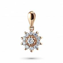 Rose Gold Pendant with 11 Round-Cut Lab-Created Diamonds 0.735 CT.TW