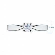 Sterling Silver Ring with 1 Round-Cut Lab-Created Diamond 0.247 CT.TW