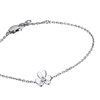 14K White Gold Bracelet with 1 Round-Cut Lab-Created Diamond 0.016 CT.TW - изображение 2