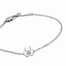 14K White Gold Bracelet with 1 Round-Cut Lab-Created Diamond 0.016 CT.TW