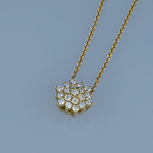 14K Yellow Gold Pendant with 19 Round-Cut Lab-Created Diamonds 0.315 CT.TW