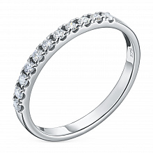 14K White Gold Ring with 11 Round-Cut Lab-Created Diamonds 0.186 CT.TW