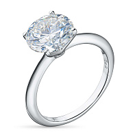 14K White Gold Ring with 1 Round-Cut Lab-Created Diamond 2.03 CT.TW - изображение 1