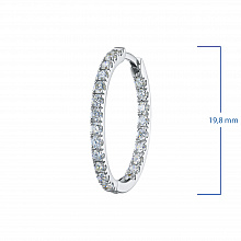 14K White Gold Earrings with 44 Round-Cut Lab-Created Diamonds 1.007 CT.TW