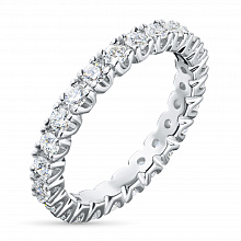 14K White Gold Ring with 24 Round-Cut Lab-Created Diamonds 1.031 CT.TW