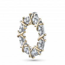 14K White and Yellow Gold Pendant with 16 Round-Cut Lab-Created Diamonds 0.553 CT.TW