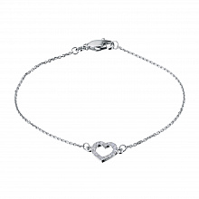 14K White Gold Bracelet with 16 Round-Cut Lab-Created Diamonds 0.162 CT.TW