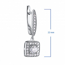14K White Gold Earrings with 48 Round-Cut Lab-Created Diamonds 0.481 CT.TW