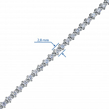 14K White Gold Bracelet with 56 Round-Cut Lab-Created Diamonds 2.005 CT.TW
